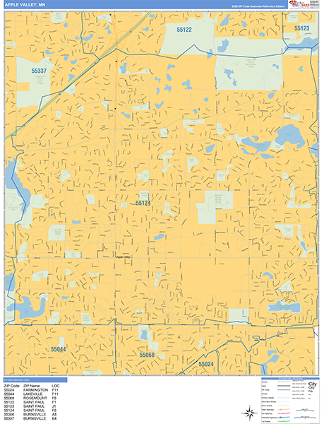 Apple Valley Wall Map